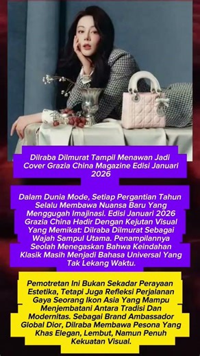 Dilraba dilmurat Tampil menawan cadi cover Grazia China magazine edisi Januari 2026 #shorts