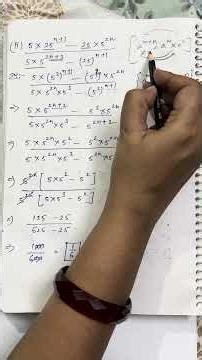 Class 8 & 9 Math | Solve (5 × 25^(n+1) − 25 × 5^(2n)) / (5 × 5^(2n+3) − (25)^(n+1)) | Exponents