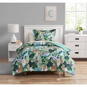 Your Zone 5 Piece Green Jungle Polyester Bedding Set for Kids, Unisex, Twin