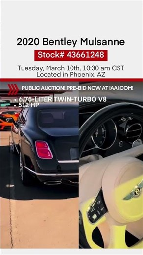 💎 THE PINNACLE OF LUXURY – UP FOR GRABS 💎 2020 Bentley Mulsanne