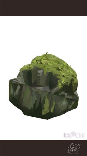 【厚塗りイラストメイキング】 苔むすまで
