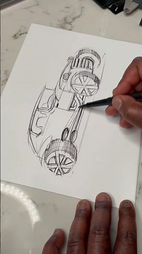 How to draw a hot rod #draw #art #sketch #idsketching #design #sketchaday #car #quicksketch