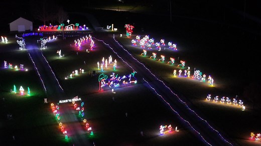 Flying over the Festival of Lights in Mount Pleasant, Iowa. | Iowa Road Trip