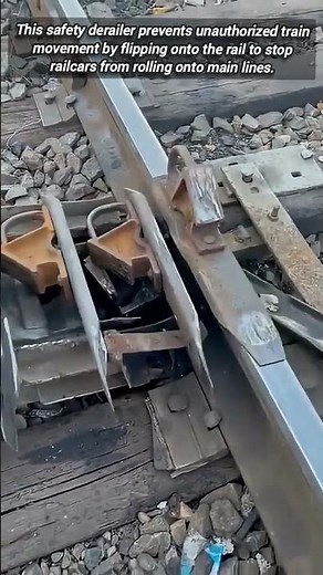 Mechanical Train Derailer Mechanism Protecting Main Railway Line Traffic
