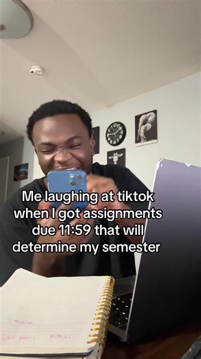Me laughing at tiktok when I got assignments due 11:59 that will determine my semester #college #collegelife #foryoupage #fyp #collegehumor