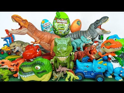 Jurassic World Unboxing Review Brachiosaurus Smashers Egg T-rex Triceratops Carnotaurus Raptors ASMR