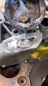 Repairing a Damaged Engine Housing with Molten Metal. #MetalRepair #EngineRepair #QuickFix #CastingRepair #AluminiumRepair #Welding #RepairTechnique #MechanicLife #Satisfying #OddlySatisfying #ProcessVideo #Engineering #Hack #DIY #Reels #InstaReels #viralreels #goboocmedia #roboocmedia | Roboocmedia