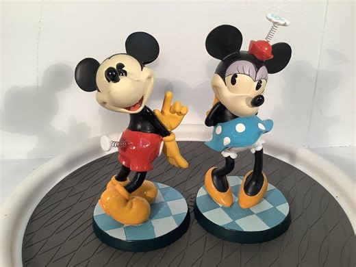 Disney Mickey and Minnie Figurines. - Etsy