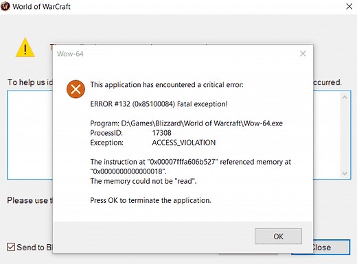 Access Violation World of Warcraft - How to Fix Error 132 in World of Warcraft - What Box Game