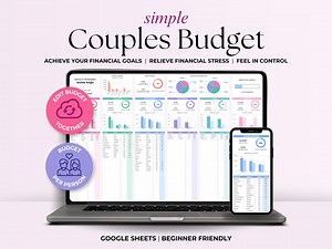 Couples Budget Spreadsheet Monthly Couple Budget Template Google Sheets Annual Couples Budget Planner Shared Budget Expense Tracker Excel - Etsy