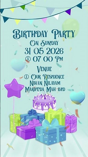 Birthday Invitation Video | Editable Birthday Invitation Template | Birthday Video Invitation|DDC156