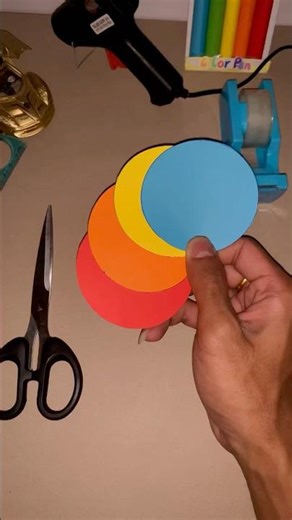 🌈 DIY Magic: Turning Circles into a Card! #shorts