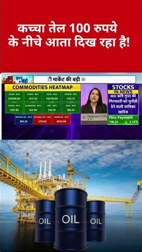 Crude oil prices are seen falling below ₹100! #IranDeal2026, #MarketCrash, #CrudeOilPrice