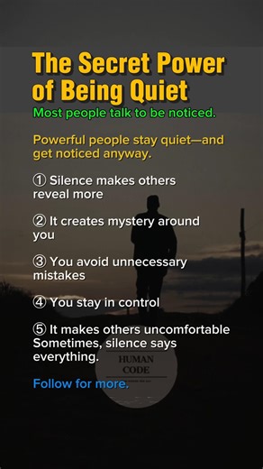 The Secret Power Of Being Quiet #darkpsychology