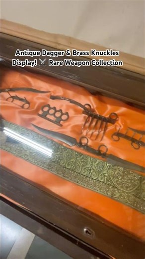 Antique Dagger & Brass Knuckles Display! ⚔️ Rare Weapon Collection