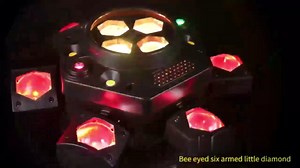 New 6 Arm Moving Head Light Stage Lighting Effect Effects Remote DMX512 AUTO Sound Activated and Control 540° Rotation for Stage Club Wedding Lighting DJ Party 150 Watts Black US Plug