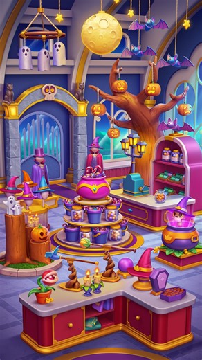 🎃 Explore the 𝗡𝗘𝗪 𝗔𝗥𝗘𝗔❗ Stock up on scares and sweets in the 𝗛𝗔𝗟𝗟𝗢𝗪𝗘𝗘𝗡 𝗦𝗛𝗢𝗣❗🍬 🧙‍♀️ Update Royal Match now to get amazing 𝟭𝟬𝟬 𝗡𝗘𝗪 𝗟𝗘𝗩𝗘𝗟𝗦❗ | Royal Match