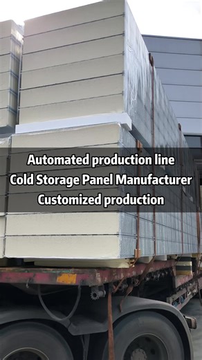 Standard production of cold storage panels vehicle loading #sandwichpanel #installation #fireproof #polyurethane #steelstructure