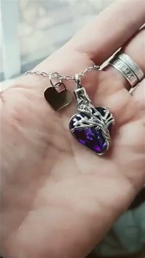Purple Crystal Mom Necklace | Handcrafted Memorial Jewelry