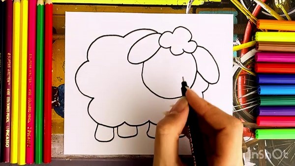 How to Draw a Sheep for Kids | Easy Marker Drawing Tutorial 🐑✏️