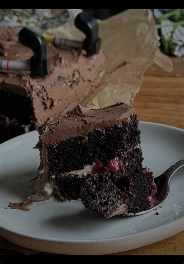 Delicious Gothic Dark Chocolate Birthday Cake