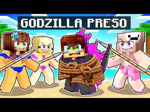 UM GODZILLA PRESO em UMA ILHA só de GAROTAS no Minecraft!