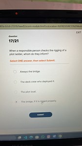 When a responsible person checks the rigging of a pilot ladder,... | Filo