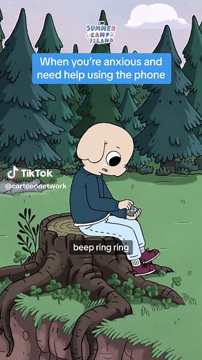 Millennials any time we have to make a call 📞🍕 #CartoonNetwork #SummerCampIsland #anxiety