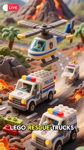 Lego Volcano Eruption: Police to the Rescue! #lego