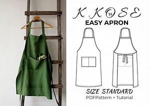 Apron Unisex Sewing Pattern Instant Download | Easy Digital PDF | Kitchen Cooking Tie Apron Accessory - Etsy