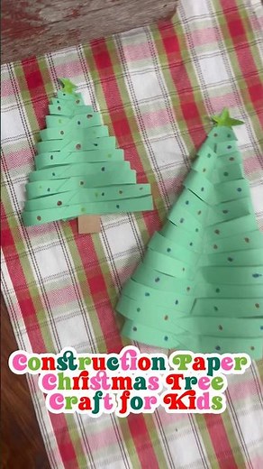 Construction Paper Christmas Tree Craft for Kids 🎄
