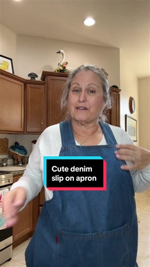 Lightweight denim slip on apron | denim