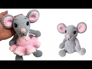 Crochet dress for mouse/TUTORIAL/FREE crochet pattern