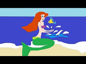 Disney Princesses in Swimsuits. Ariel Sunbathing on the Beach. Fan Art. Here are ‪@thebestworlds777‬