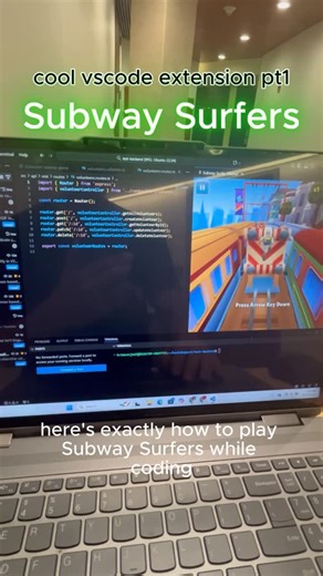 Joshua Moinzadeh on Instagram: "how play surfing subway on vscode #subwaysurfers #csmajors #csadvice #vscode #coding"