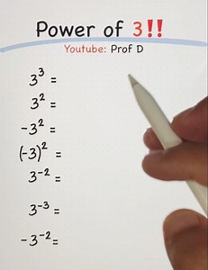 Basic Math Review: Positive and Negative Exponent of 3 and 5‼️💯 | Prof D