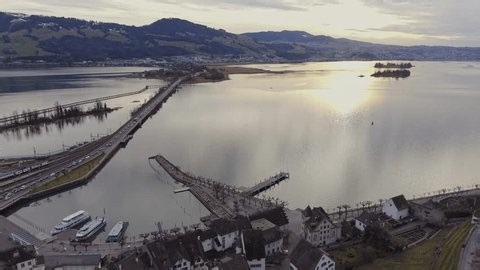 clip-4003208717-evening-atmosphere-rapperswil-drone-flight-over-lake