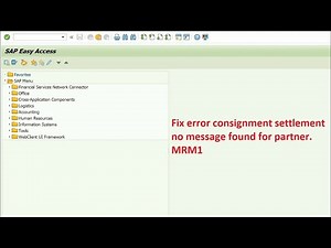 Fix error consignment settlement no message found for partner in SAP MM