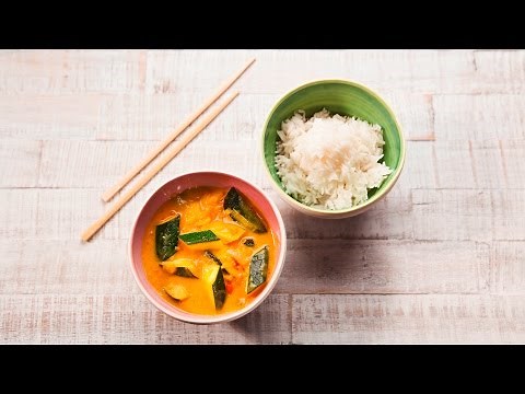 Fruchtiges Zucchini Curry mit Jasminreis