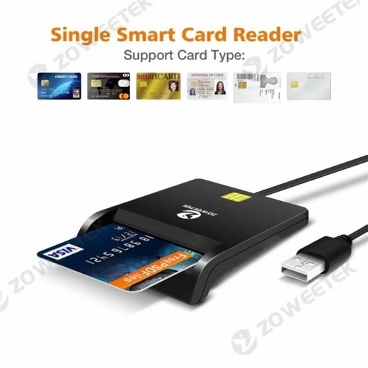 Zoweetek USB ID Smart Card Reader Electronic DNI Reader for ISO