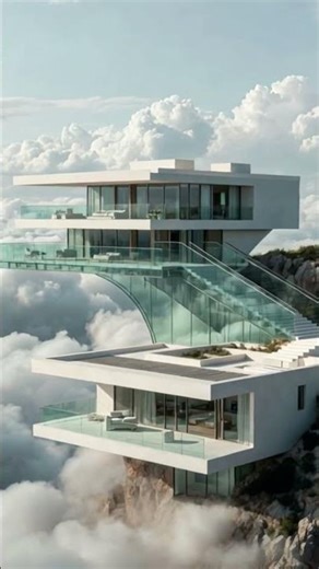 A Home Above the Clouds ☁️✨#SkyHouse #DreamHome #ModernArchitecture #LuxuryLiving #CloudViews