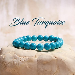 Turquoise Blue Crystal Bracelet, Healing Crystal Bracelet, Turquoise Blue Stretch Bracelet, Handmade Gemstone Bracelet, Mens Bracelet - Etsy
