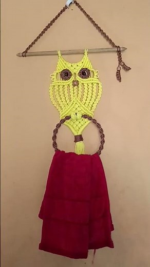 macrame owl wall hanging tutorial | macrame🦉 towel hanger | macrame owl wall hanging for beginners