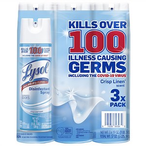 Lysol Disinfectant Spray, Crisp Linen 19 oz., 3 pk. - Samsclub.com