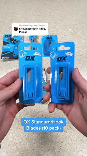 Replying to @rafamar1313 Let’s cut to the chase! Happy Friday everyone, here’s a look at our utility knife lineup.. More to come💪 #tools #utilityknife #tooltips #construction #constructionlife