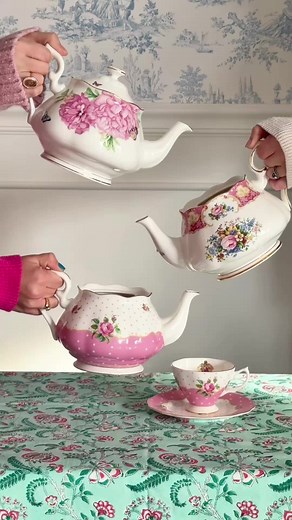 Spill the tea with us - would you try this pour? ☕️ #fyp #teatime #teaparty #tablescape #diy