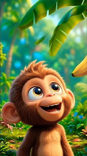 Cute Monkey Funny Story 🐵 | Cartoon Jungle Adventure for Kids | #kids story #rhymes #kids #cartoon