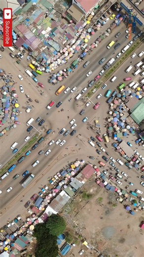 Zongo Junction drone view — aerial tour of Madina, Accra