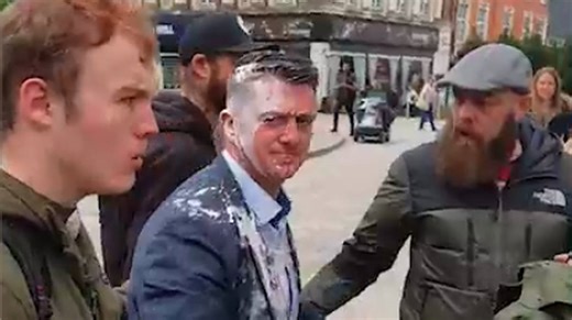 WATCH: The Moment Tommy Robinson Is Covered In Milkshake | LBC