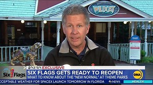 ABC NEWS EXCLUSIVE: Trevor Leonard, General Manager of Frontier City Six Flags, announces Six Flags' plan for their first theme park reopening. gma.abc/2X5ezau | Good Morning America